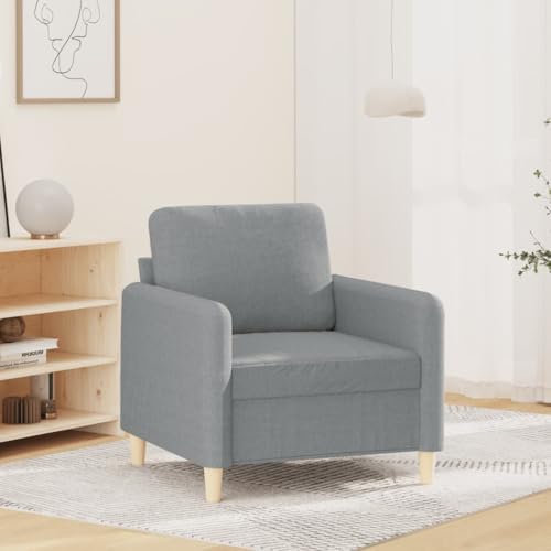 Qnhdfrt Hellgrauer Stoff Sessel 60 cm Sitzbreite Moderner Relaxsessel mit Metallgestell für Wohnzimmer, Leseecke und Balkon von Qnhdfrt