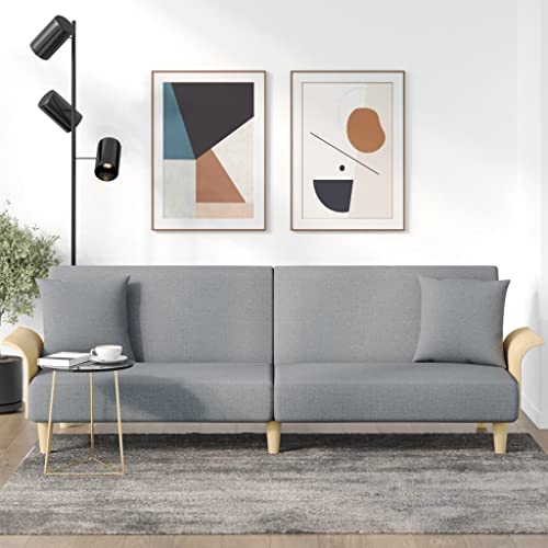 Qnhdfrt Hellgraues Stoff Schlafsofa mit Armlehnen Verstellbare Rückenlehne für Bequemes Sitzen und Schlafen im Wohnzimmer oder Gästebereich Qnhdfrt Hellgraues Stoff Schlafsofa mit Armlehnen Verstellbare Rückenlehne für Bequemes Sitzen und Schlafen im Wohnzimmer oder Gästebereich von Qnhdfrt