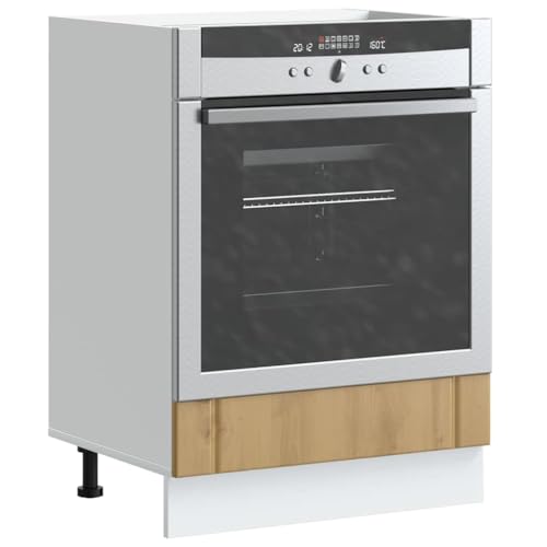 Qnhdfrt Herdumbauschrank Küchenschrank Unterschrank Artisan-Eiche Holzwerkstoff 60x46x81,5cm für Ofen und Mikrowelle mit großem Stauraum und verstellbaren Füßen von Qnhdfrt