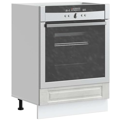 Qnhdfrt Herdumbauschrank Porto Betongrau Holzwerkstoff 60x46x81.5cm Robust Mit Verstellbaren Füßen Großer Stauraum Für Ofen Und Mikrowelle Küchenschrank von Qnhdfrt