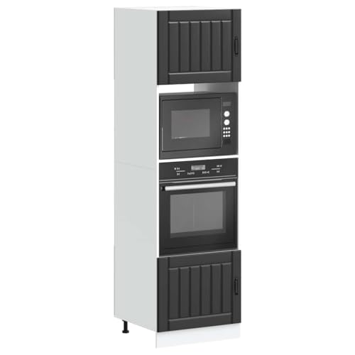 Qnhdfrt Herdumbauschrank Schwarz Küchenschrank für Ofen und Mikrowelle 60x57x207 cm 2er Set aus Holzwerkstoff mit verstellbaren Füßen – Robust und Platzsparend für Kücheneinrichtung Qnhdfrt Herdumbauschrank Schwarz Küchenschrank für Ofen und Mikrowelle 60x57x207 cm 2er Set aus Holzwerkstoff mit verstellbaren Füßen – Robust und Platzsparend für Kücheneinrichtung von Qnhdfrt