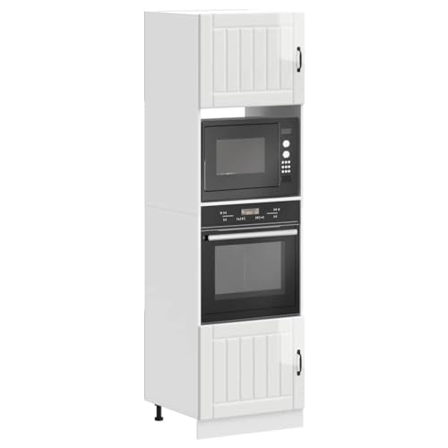 Qnhdfrt Herdumbauschrank Set 2 Stück Hochglanz-Weiß Holzwerkstoff Küchenschrank mit großem Stauraum verstellbaren Füßen kompaktes Design für Backofen Mikrowelle 60x57x207 cm Qnhdfrt Herdumbauschrank Set 2 Stück Hochglanz-Weiß Holzwerkstoff Küchenschrank mit großem Stauraum verstellbaren Füßen kompaktes Design für Backofen Mikrowelle 60x57x207 cm von Qnhdfrt