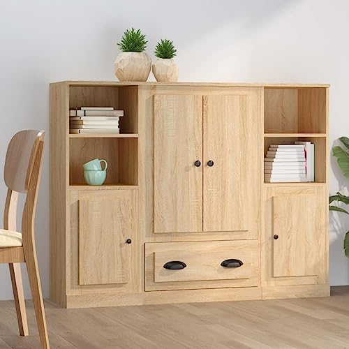 Qnhdfrt Highboard 3er Set Sonoma-Eiche Holzwerkstoff Sideboard Wohnzimmer Schrank mit viel Stauraum Qnhdfrt Highboard 3er Set Sonoma-Eiche Holzwerkstoff Sideboard Wohnzimmer Schrank mit viel Stauraum von Qnhdfrt