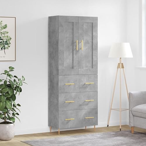 Qnhdfrt Highboard Betongrau 180 cm aus Holzwerkstoff mit Metallfüßen – Stilvoller Stauraum für Wohnzimmer & Flur Qnhdfrt Highboard Betongrau 180 cm aus Holzwerkstoff mit Metallfüßen – Stilvoller Stauraum für Wohnzimmer & Flur von Qnhdfrt