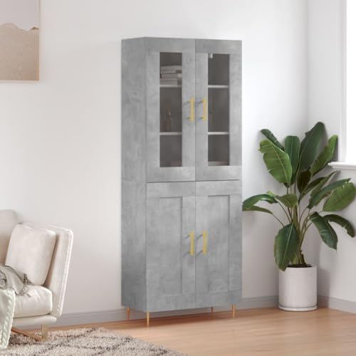 Qnhdfrt Highboard Betongrau 69,5x34x180 cm Modernes Sideboard mit Stauraum und Metallfüßen für Wohnzimmer Küche Flur Qnhdfrt Highboard Betongrau 69,5x34x180 cm Modernes Sideboard mit Stauraum und Metallfüßen für Wohnzimmer Küche Flur von Qnhdfrt
