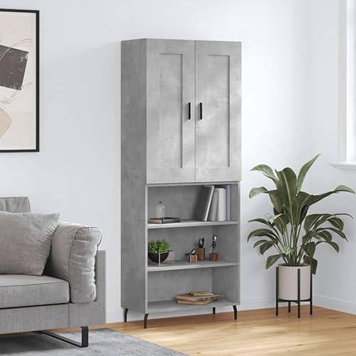 Qnhdfrt Highboard Betongrau Holzwerkstoff Schrank 69,5x34x180 cm Modernes Design Stauraum für Wohnzimmer Esszimmer Qnhdfrt Highboard Betongrau Holzwerkstoff Schrank 69,5x34x180 cm Modernes Design Stauraum für Wohnzimmer Esszimmer von Qnhdfrt