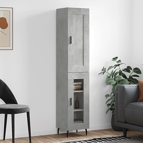 Qnhdfrt Highboard Betongrau Sideboard Schrank mit Metallfüßen für Wohnzimmer Flur Büro 34,5x34x180 cm Holzwerkstoff Modernes Design Stauraum Robust Qnhdfrt Highboard Betongrau Sideboard Schrank mit Metallfüßen für Wohnzimmer Flur Büro 34,5x34x180 cm Holzwerkstoff Modernes Design Stauraum Robust von Qnhdfrt