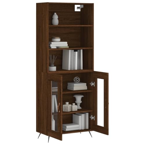Qnhdfrt Highboard Braun Eichen-Optik 69,5x34x180 cm Holzwerkstoff mit Metallfüßen Modernes Design und Stauraum für Wohnzimmer Qnhdfrt Highboard Braun Eichen-Optik 69,5x34x180 cm Holzwerkstoff mit Metallfüßen Modernes Design und Stauraum für Wohnzimmer von Qnhdfrt