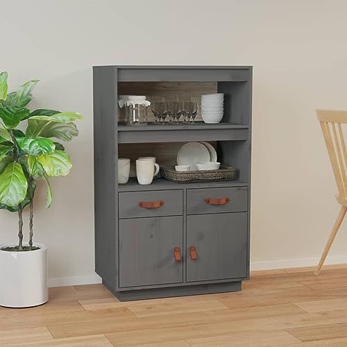Qnhdfrt Highboard Grau Massivholz Kiefer 67x40x108,5 cm Sideboard mit Schubladen und Regal für Wohnzimmer Flur Stauraum Möbel Rustikales Design Stabil Qnhdfrt Highboard Grau Massivholz Kiefer 67x40x108,5 cm Sideboard mit Schubladen und Regal für Wohnzimmer Flur Stauraum Möbel Rustikales Design Stabil von Qnhdfrt