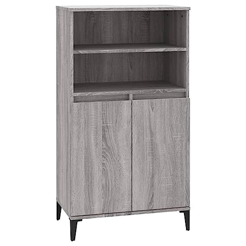 Qnhdfrt Highboard Grau Sonoma 60x36x110 cm Sideboard Schrank mit Metallfüßen, Industrielles Design Holzwerkstoff Aufbewahrungsschrank für Wohnzimmer Küche Flur Qnhdfrt Highboard Grau Sonoma 60x36x110 cm Sideboard Schrank mit Metallfüßen, Industrielles Design Holzwerkstoff Aufbewahrungsschrank für Wohnzimmer Küche Flur von Qnhdfrt