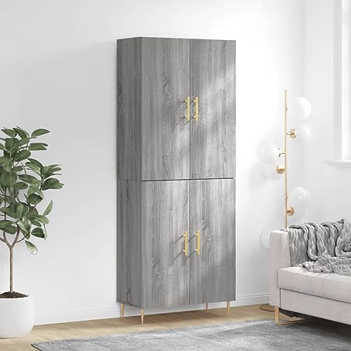 Qnhdfrt Highboard Grau Sonoma aus Holzwerkstoff & Metall - Stilvoller Aufbewahrungsschrank für Wohnzimmer & Flur mit viel Stauraum & modernem Design Qnhdfrt Highboard Grau Sonoma aus Holzwerkstoff & Metall - Stilvoller Aufbewahrungsschrank für Wohnzimmer & Flur mit viel Stauraum & modernem Design von Qnhdfrt