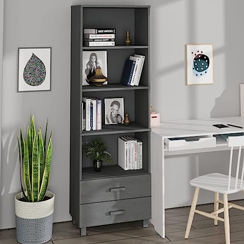Qnhdfrt Highboard HAMAR Dunkelgrau 60x35x180 cm aus Massivholz Kiefer mit Schubladen und Einlegeböden für Wohnzimmer Küche Flur Qnhdfrt Highboard HAMAR Dunkelgrau 60x35x180 cm aus Massivholz Kiefer mit Schubladen und Einlegeböden für Wohnzimmer Küche Flur von Qnhdfrt