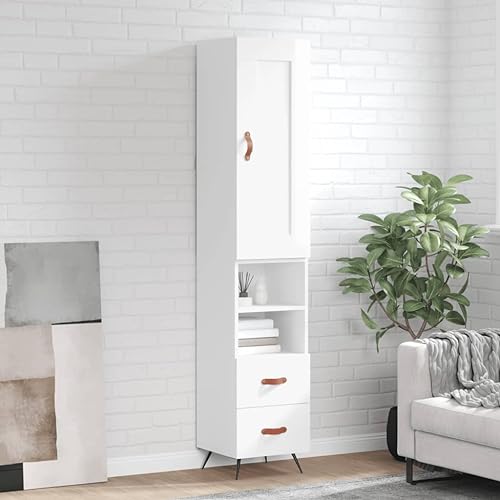 Qnhdfrt Highboard Hochglanz-Weiß 34,5x34x180 cm Sideboard mit Aufsatz aus Holzwerkstoff Stauraum Lösung für Wohnzimmer Flur Qnhdfrt Highboard Hochglanz-Weiß 34,5x34x180 cm Sideboard mit Aufsatz aus Holzwerkstoff Stauraum Lösung für Wohnzimmer Flur von Qnhdfrt