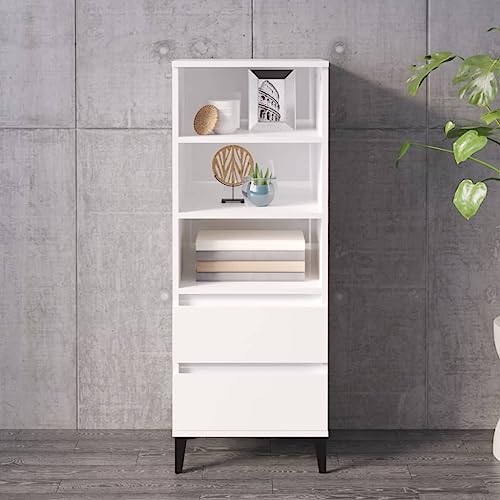 Qnhdfrt Highboard Hochglanz-Weiß 40x36x110 cm mit Schubladen und Metallfüßen für Wohnzimmer Flur Küche Qnhdfrt Highboard Hochglanz-Weiß 40x36x110 cm mit Schubladen und Metallfüßen für Wohnzimmer Flur Küche von Qnhdfrt
