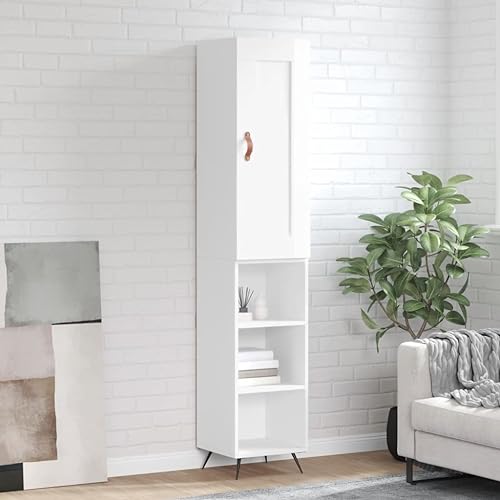 Qnhdfrt Highboard Hochglanz-Weiß Schrank 34,5x34x180 cm Holzwerkstoff Modernes Design mit Stauraum für Wohnzimmer Flur Küche Qnhdfrt Highboard Hochglanz-Weiß Schrank 34,5x34x180 cm Holzwerkstoff Modernes Design mit Stauraum für Wohnzimmer Flur Küche von Qnhdfrt