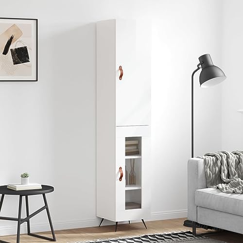 Qnhdfrt Highboard Hochglanz-Weiß Sideboard Schrank 34,5x34x180 cm Holzwerkstoff mit Metallfüßen und Glas für Wohnzimmer Küche Elegante Aufbewahrung Qnhdfrt Highboard Hochglanz-Weiß Sideboard Schrank 34,5x34x180 cm Holzwerkstoff mit Metallfüßen und Glas für Wohnzimmer Küche Elegante Aufbewahrung von Qnhdfrt