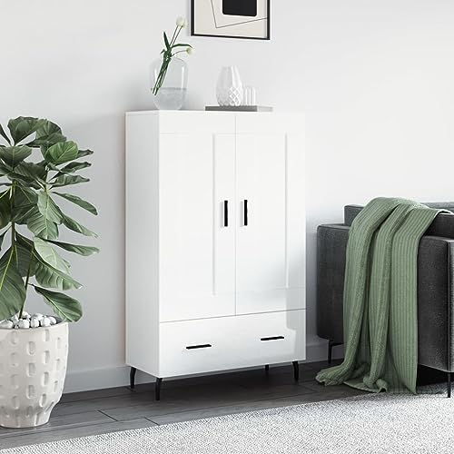 Qnhdfrt Highboard Hochglanz-Weiß Sideboard Schrank 69,5x31x115 cm Holzwerkstoff Elegant mit Stauraum für Wohnzimmer Flur Küche Qnhdfrt Highboard Hochglanz-Weiß Sideboard Schrank 69,5x31x115 cm Holzwerkstoff Elegant mit Stauraum für Wohnzimmer Flur Küche von Qnhdfrt