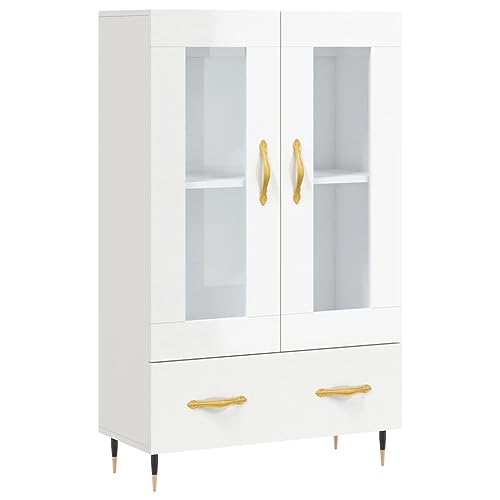 Qnhdfrt Highboard Hochglanz-Weiß Sideboard Schrank 69,5x31x115 cm Holzwerkstoff Metallbeine Modernes Design für Wohnzimmer Küche Flur Qnhdfrt Highboard Hochglanz-Weiß Sideboard Schrank 69,5x31x115 cm Holzwerkstoff Metallbeine Modernes Design für Wohnzimmer Küche Flur von Qnhdfrt