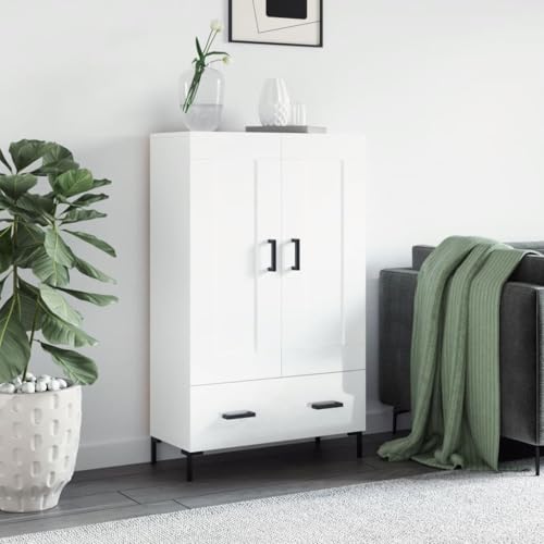 Qnhdfrt Highboard Hochglanz-Weiß Sideboard Schrank mit Stauraum 69,5x31x115 cm Holzwerkstoff Modernes Design für Wohnzimmer Küche Flur Qnhdfrt Highboard Hochglanz-Weiß Sideboard Schrank mit Stauraum 69,5x31x115 cm Holzwerkstoff Modernes Design für Wohnzimmer Küche Flur von Qnhdfrt
