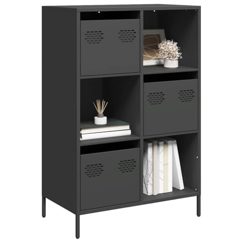 Qnhdfrt Highboard Kommode Schwarz Stahl 68x39x103,5 cm mit Schubladen und Fächern Robuste Struktur Viel Stauraum für Wohnzimmer Schlafzimmer Büro Qnhdfrt Highboard Kommode Schwarz Stahl 68x39x103,5 cm mit Schubladen und Fächern Robuste Struktur Viel Stauraum für Wohnzimmer Schlafzimmer Büro von Qnhdfrt