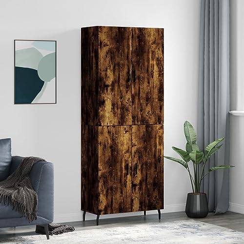 Qnhdfrt Highboard Räuchereiche 69,5x34x180 cm Holzwerkstoff mit Metallfüßen - Stilvoller Aufbewahrungsschrank für Wohnzimmer und Flur Qnhdfrt Highboard Räuchereiche 69,5x34x180 cm Holzwerkstoff mit Metallfüßen - Stilvoller Aufbewahrungsschrank für Wohnzimmer und Flur von Qnhdfrt