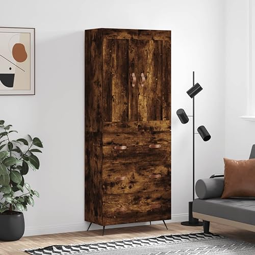 Qnhdfrt Highboard Räuchereiche aus Holzwerkstoff mit Metallfüßen - Stilvolles Sideboard für Wohnzimmer & Flur Qnhdfrt Highboard Räuchereiche aus Holzwerkstoff mit Metallfüßen - Stilvolles Sideboard für Wohnzimmer & Flur von Qnhdfrt