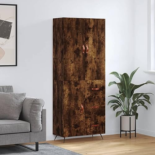 Qnhdfrt Highboard Räuchereiche aus Holzwerkstoff & Metall – Stilvoller Aufbewahrungsschrank für Wohnzimmer & Flur mit viel Stauraum & modernem Design Qnhdfrt Highboard Räuchereiche aus Holzwerkstoff & Metall – Stilvoller Aufbewahrungsschrank für Wohnzimmer & Flur mit viel Stauraum & modernem Design von Qnhdfrt