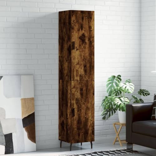 Qnhdfrt Highboard Räuchereiche aus Holzwerkstoff & Metall - Stilvoller Schrank mit viel Stauraum für Wohnzimmer, Flur oder Küche Qnhdfrt Highboard Räuchereiche aus Holzwerkstoff & Metall - Stilvoller Schrank mit viel Stauraum für Wohnzimmer, Flur oder Küche von Qnhdfrt