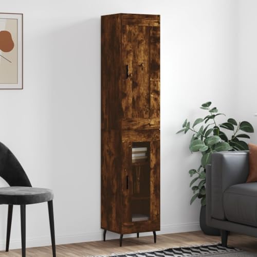 Qnhdfrt Highboard Räuchereiche aus Holzwerkstoff & Metall - Stilvoller Stauraum für Wohnzimmer, Küche & Flur Qnhdfrt Highboard Räuchereiche aus Holzwerkstoff & Metall - Stilvoller Stauraum für Wohnzimmer, Küche & Flur von Qnhdfrt