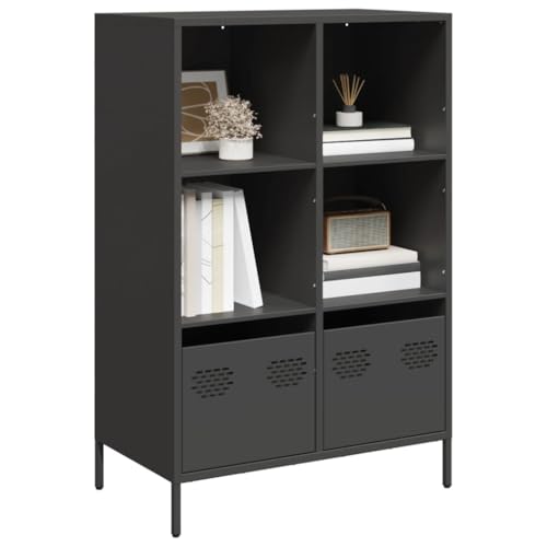 Qnhdfrt Highboard Schrank 103,5 cm Schwarz Stahl Kommode mit 4 Fächern und 2 Schubladen Stauraum Möbel für Wohnzimmer Büro Schlafzimmer Qnhdfrt Highboard Schrank 103,5 cm Schwarz Stahl Kommode mit 4 Fächern und 2 Schubladen Stauraum Möbel für Wohnzimmer Büro Schlafzimmer von Qnhdfrt