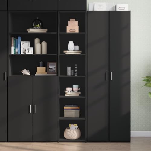 Qnhdfrt Highboard Schrank Schwarz Holzwerkstoff 40x41x185 cm Modernes Design mit viel Stauraum für Wohnzimmer Flur Qnhdfrt Highboard Schrank Schwarz Holzwerkstoff 40x41x185 cm Modernes Design mit viel Stauraum für Wohnzimmer Flur von Qnhdfrt