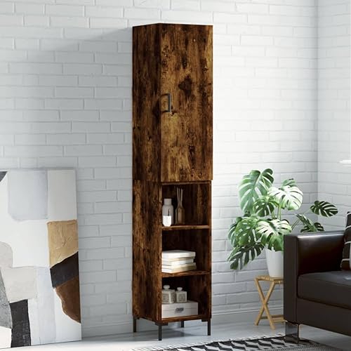 Qnhdfrt Highboard Schrank Sideboard Räuchereiche 34,5x34x180 cm Holzwerkstoff Metallfüße Stauraum für Wohnzimmer Flur Qnhdfrt Highboard Schrank Sideboard Räuchereiche 34,5x34x180 cm Holzwerkstoff Metallfüße Stauraum für Wohnzimmer Flur von Qnhdfrt