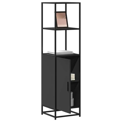 Qnhdfrt Highboard Schwarz 35,5x35x139 cm aus Holzwerkstoff und Metall mit Stauraum Flexibler Türeinbau für Küche Flur Wohnzimmer Modernes Design Stabiles Gestell Qnhdfrt Highboard Schwarz 35,5x35x139 cm aus Holzwerkstoff und Metall mit Stauraum Flexibler Türeinbau für Küche Flur Wohnzimmer Modernes Design Stabiles Gestell von Qnhdfrt