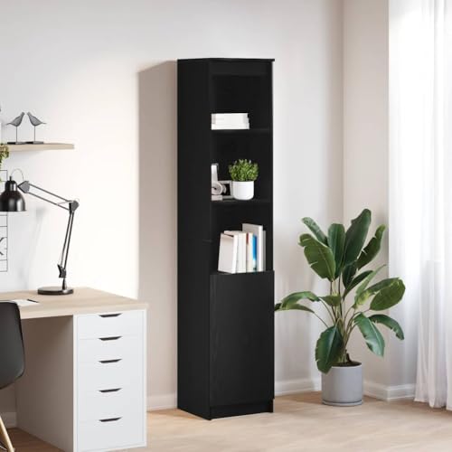 Qnhdfrt Highboard Schwarz Eichen-Optik Holzwerkstoff 37.5x35x180 cm mit 5 Regalen Robust Langlebig Flexibler Türeinbau für Küchenschrank Wohnzimmer Flur Büro Qnhdfrt Highboard Schwarz Eichen-Optik Holzwerkstoff 37.5x35x180 cm mit 5 Regalen Robust Langlebig Flexibler Türeinbau für Küchenschrank Wohnzimmer Flur Büro von Qnhdfrt