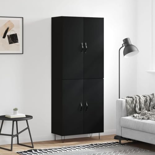 Qnhdfrt Highboard Schwarz Holzwerkstoff Sideboard Kommode 69,5x34x180 cm mit Stauraum und Metallfüßen für Wohnzimmer Flur Qnhdfrt Highboard Schwarz Holzwerkstoff Sideboard Kommode 69,5x34x180 cm mit Stauraum und Metallfüßen für Wohnzimmer Flur von Qnhdfrt