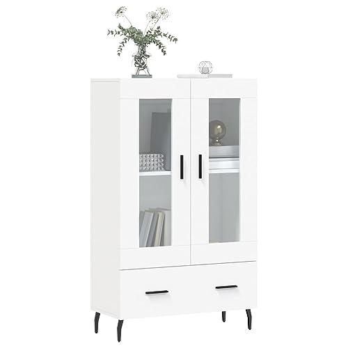 Qnhdfrt Highboard Sideboard Beistellschrank Weiß 69,5x31x115 cm aus Holzwerkstoff mit Metallbeinen - Modernes Design mit Glastüren und großem Stauraum für Wohnzimmer, Flur oder Esszimmer Qnhdfrt Highboard Sideboard Beistellschrank Weiß 69,5x31x115 cm aus Holzwerkstoff mit Metallbeinen - Modernes Design mit Glastüren und großem Stauraum für Wohnzimmer, Flur oder Esszimmer von Qnhdfrt