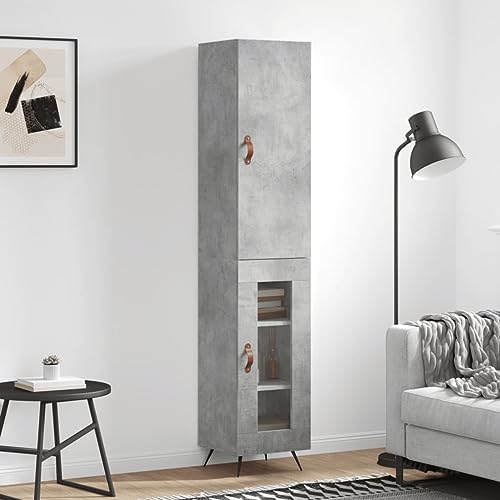 Qnhdfrt Highboard Sideboard Betongrau Holzwerkstoff mit Metallfüßen 34,5x34x180 cm Moderner Stauraum für Wohnzimmer Küche Flur Qnhdfrt Highboard Sideboard Betongrau Holzwerkstoff mit Metallfüßen 34,5x34x180 cm Moderner Stauraum für Wohnzimmer Küche Flur von Qnhdfrt
