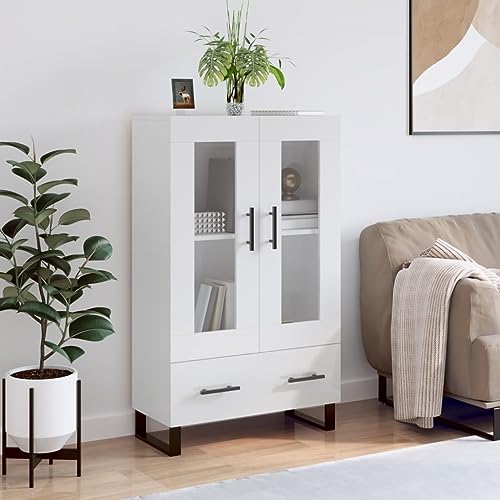 Qnhdfrt Highboard Sideboard Hochglanz-Weiß 70x31x115 cm Moderner Aufbewahrungsschrank mit Metallbeinen und Glastüren für Wohnzimmer Flur Qnhdfrt Highboard Sideboard Hochglanz-Weiß 70x31x115 cm Moderner Aufbewahrungsschrank mit Metallbeinen und Glastüren für Wohnzimmer Flur von Qnhdfrt