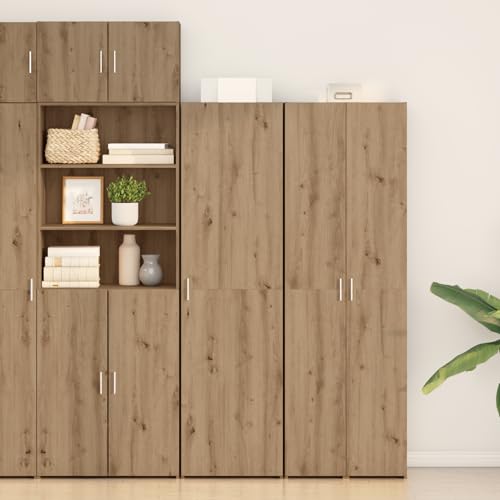 Qnhdfrt Highboard Sideboard Massivholz Eiche Kunsthandwerk 50x42.5x185 cm Braun 2er Set mit 5 Regalen und 2 Türen für Wohnzimmer Esszimmer als Buffet oder Vitrine Qnhdfrt Highboard Sideboard Massivholz Eiche Kunsthandwerk 50x42.5x185 cm Braun 2er Set mit 5 Regalen und 2 Türen für Wohnzimmer Esszimmer als Buffet oder Vitrine von Qnhdfrt