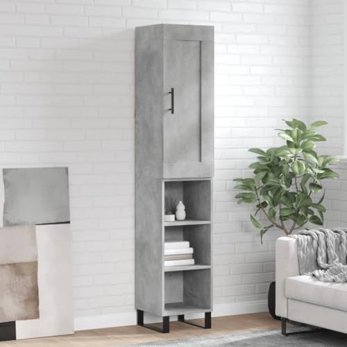 Qnhdfrt Highboard Sideboard Schrank Betongrau 34,5x34x180 cm Holzwerkstoff mit Metallfüßen Stauraum Lösung für Wohnzimmer Küche Flur Qnhdfrt Highboard Sideboard Schrank Betongrau 34,5x34x180 cm Holzwerkstoff mit Metallfüßen Stauraum Lösung für Wohnzimmer Küche Flur von Qnhdfrt