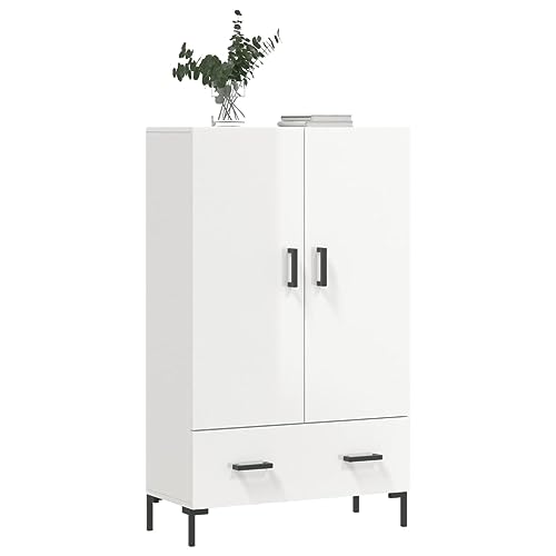 Qnhdfrt Highboard Sideboard Schrank Hochglanz-Weiß 69,5x31x115 cm aus Holzwerkstoff mit Metallbeinen Modernes Design viel Stauraum für Wohnzimmer Küche Flur Qnhdfrt Highboard Sideboard Schrank Hochglanz-Weiß 69,5x31x115 cm aus Holzwerkstoff mit Metallbeinen Modernes Design viel Stauraum für Wohnzimmer Küche Flur von Qnhdfrt