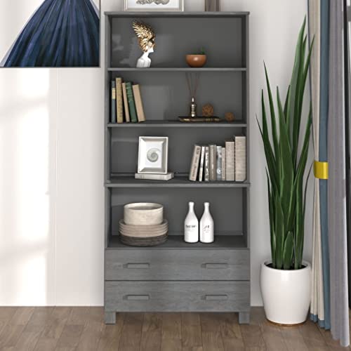 Qnhdfrt Highboard Sideboard Schrank Massivholz Kiefer Dunkelgrau 85x35x180cm Landhausstil Rustikal mit Schubladen und offenen Fächern für Wohnzimmer Flur Esszimmer Qnhdfrt Highboard Sideboard Schrank Massivholz Kiefer Dunkelgrau 85x35x180cm Landhausstil Rustikal mit Schubladen und offenen Fächern für Wohnzimmer Flur Esszimmer von Qnhdfrt