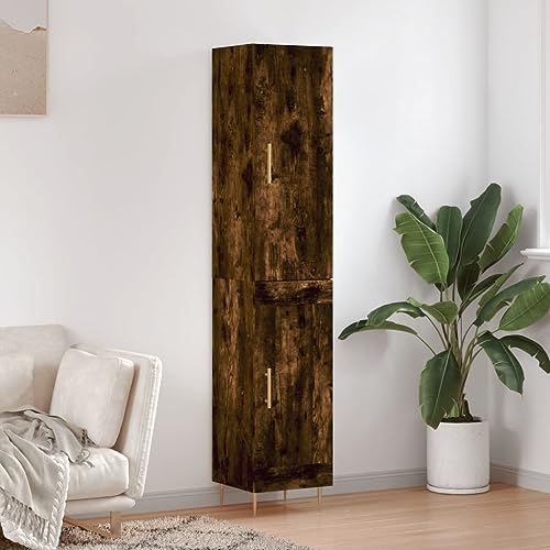 Qnhdfrt Highboard Sideboard Schrank Räuchereiche 34,5x34x180 cm Modernes Design mit Stauraum für Wohnzimmer Küche Flur Qnhdfrt Highboard Sideboard Schrank Räuchereiche 34,5x34x180 cm Modernes Design mit Stauraum für Wohnzimmer Küche Flur von Qnhdfrt
