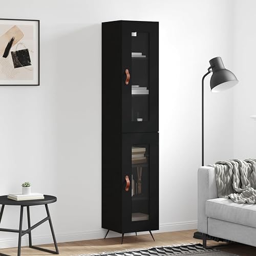 Qnhdfrt Highboard Sideboard Schrank Schwarz Schmal 34,5x34x180 cm Holzwerkstoff Metallbeine Modern - Für Wohnzimmer Flur Küche Qnhdfrt Highboard Sideboard Schrank Schwarz Schmal 34,5x34x180 cm Holzwerkstoff Metallbeine Modern - Für Wohnzimmer Flur Küche von Qnhdfrt