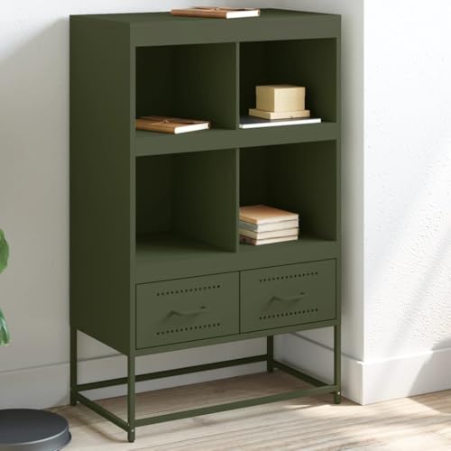 Qnhdfrt Highboard Sideboard Schrank aus Stahl Olivgrün 68,5x39x111,5 cm Modernes Design mit Schubladen für Wohnzimmer Flur Qnhdfrt Highboard Sideboard Schrank aus Stahl Olivgrün 68,5x39x111,5 cm Modernes Design mit Schubladen für Wohnzimmer Flur von Qnhdfrt
