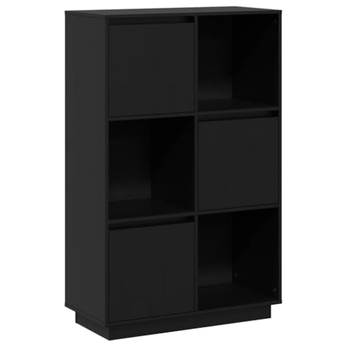 Qnhdfrt Highboard Sideboard aus Massivholz Kiefer Schwarz 74x35x117 cm für Wohnzimmer Flur Küche mit Rustikalem Design und Praktischem Stauraum Qnhdfrt Highboard Sideboard aus Massivholz Kiefer Schwarz 74x35x117 cm für Wohnzimmer Flur Küche mit Rustikalem Design und Praktischem Stauraum von Qnhdfrt