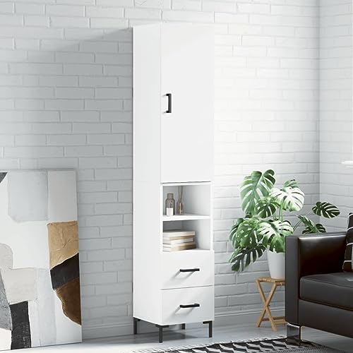 Qnhdfrt Highboard Weiß Holzwerkstoff Schmal Mit Stauraum Metallfüße Modernes Design Für Wohnzimmer Flur Sideboard Möbel 34,5x34x180 cm Qnhdfrt Highboard Weiß Holzwerkstoff Schmal Mit Stauraum Metallfüße Modernes Design Für Wohnzimmer Flur Sideboard Möbel 34,5x34x180 cm von Qnhdfrt