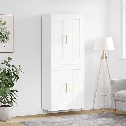 Qnhdfrt Highboard Weiß aus Holzwerkstoff mit Eisenbeinen - Stilvoller Aufbewahrungsschrank für Wohnzimmer & Flur Qnhdfrt Highboard Weiß aus Holzwerkstoff mit Eisenbeinen - Stilvoller Aufbewahrungsschrank für Wohnzimmer & Flur von Qnhdfrt
