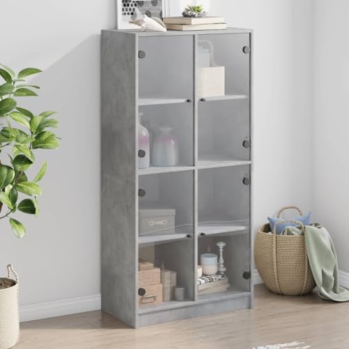 Qnhdfrt Highboard mit Türen Betongrau 68x37x142 cm Holzwerkstoff Aufbewahrungsschrank für Wohnzimmer Flur Modernes Design Qnhdfrt Highboard mit Türen Betongrau 68x37x142 cm Holzwerkstoff Aufbewahrungsschrank für Wohnzimmer Flur Modernes Design von Qnhdfrt