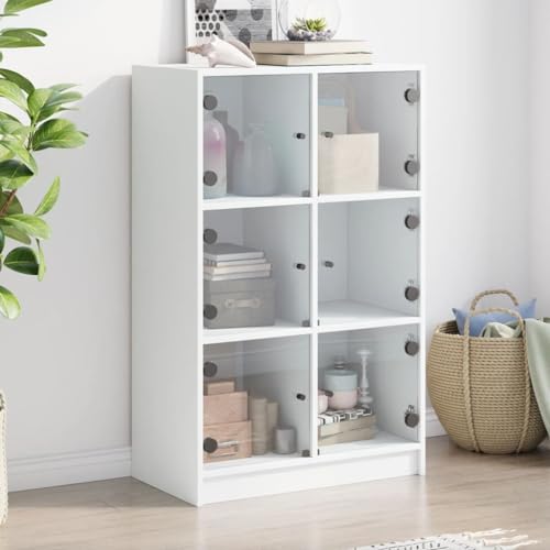Qnhdfrt Highboard mit Türen Weiß 68x37x109 cm Holzwerkstoff Modernes Design für Aufbewahrung im Wohnzimmer oder Flur Qnhdfrt Highboard mit Türen Weiß 68x37x109 cm Holzwerkstoff Modernes Design für Aufbewahrung im Wohnzimmer oder Flur von Qnhdfrt